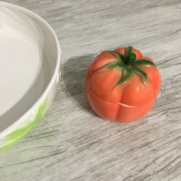 Tomato Vegetable Dip Platter Serving Plate Orange Green White Party Dinner - Picture 4 of 9